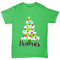 Personalised Cartoon Christmas Tree Girl's T-Shirt 