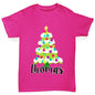 Personalised Cartoon Christmas Tree Girl's T-Shirt 