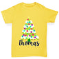 Personalised Cartoon Christmas Tree Girl's T-Shirt 