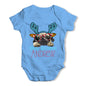 Personalised Candy Cane Pug Baby Grow Bodysuit