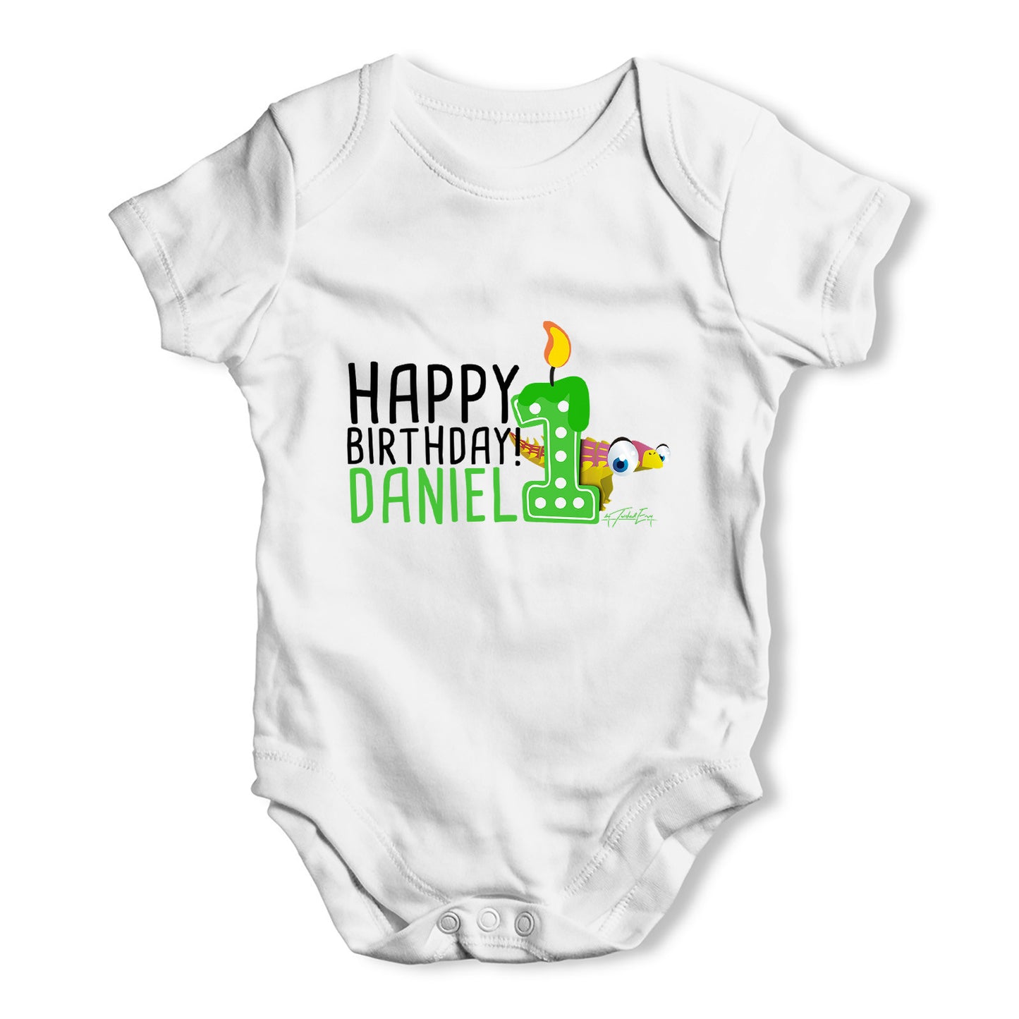 Personalised Dinosaur 1st Birthday Baby Grow Bodysuit