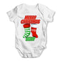 Personalised Merry Christmas Stockings Baby Grow Bodysuit