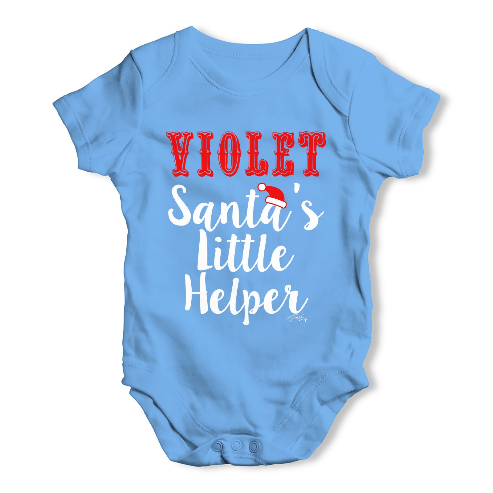 Personalised Santa's Little Helper Baby Grow Bodysuit