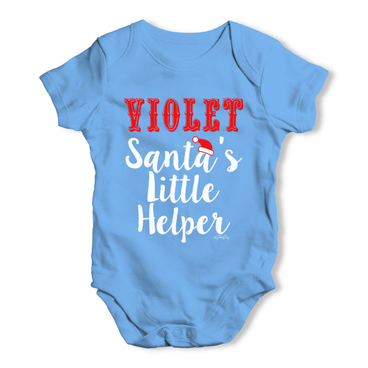 Personalised Santa's Little Helper Baby Grow Bodysuit