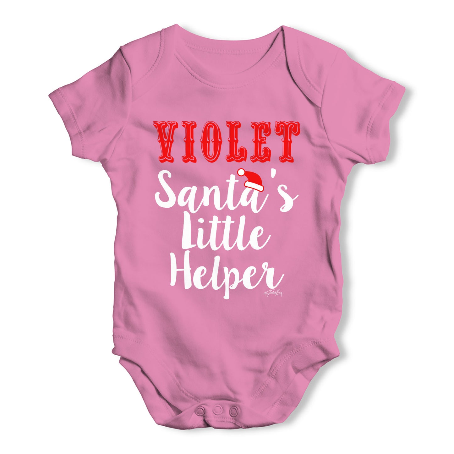 Personalised Santa's Little Helper Baby Grow Bodysuit
