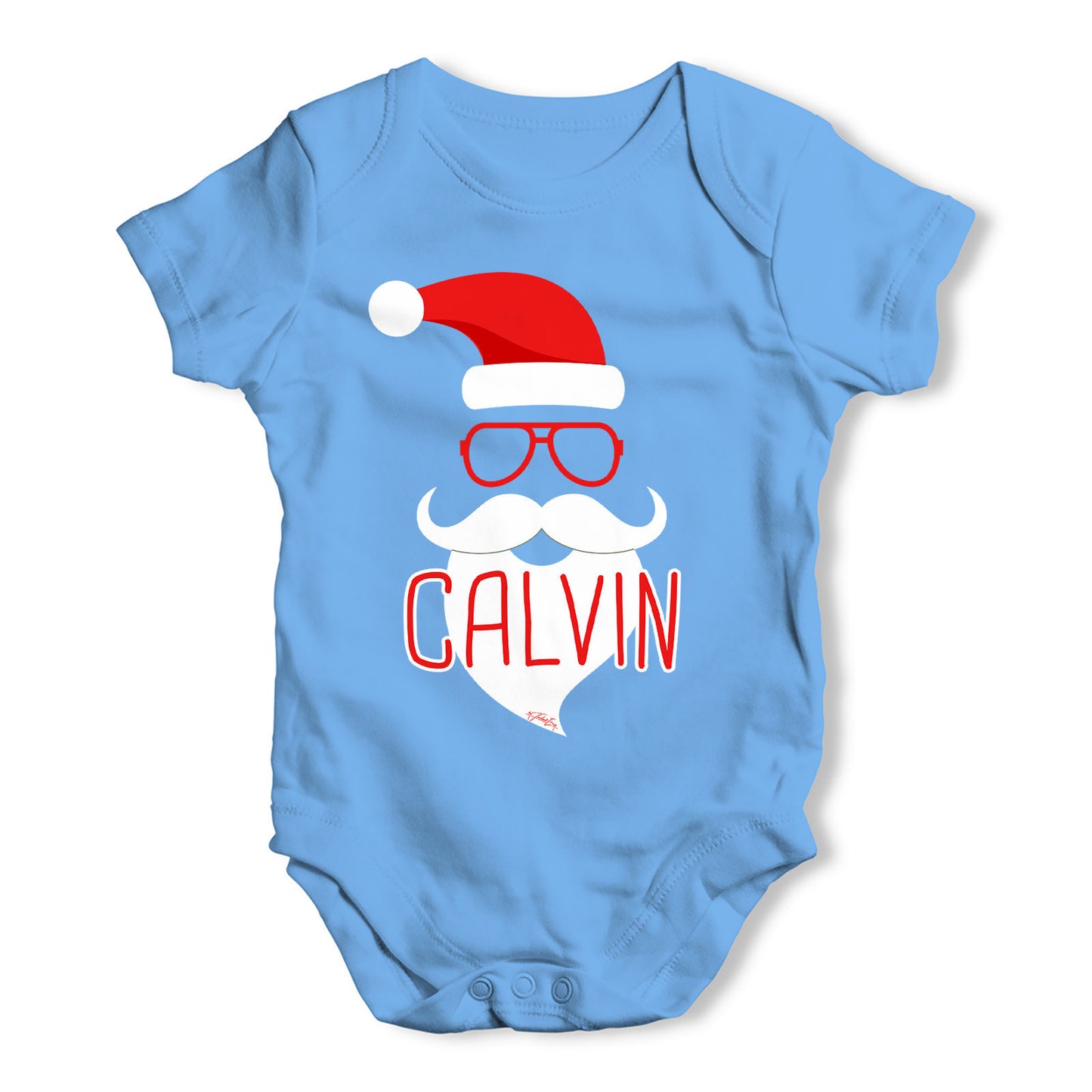 Personalised Hipster Santa Beard Baby Grow Bodysuit