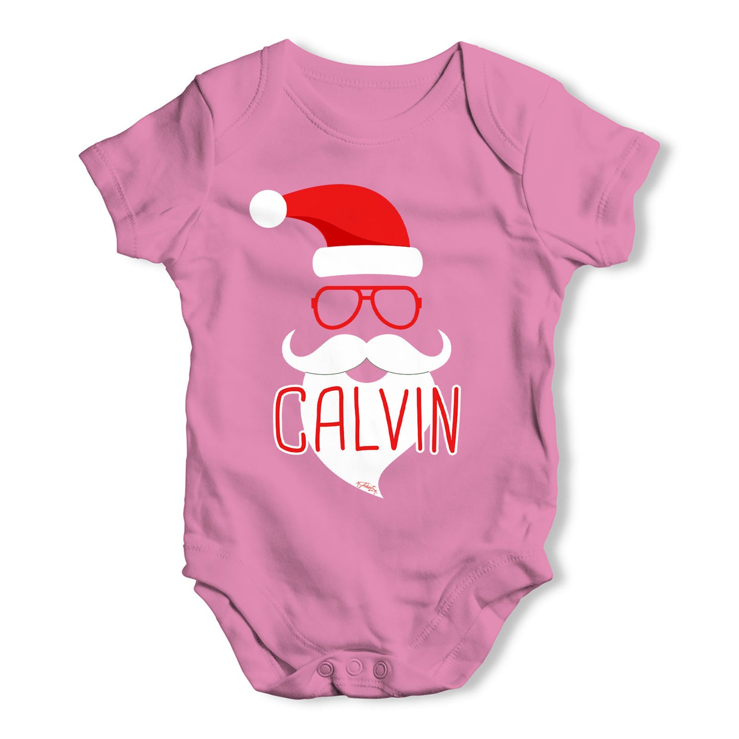 Personalised Hipster Santa Beard Baby Grow Bodysuit