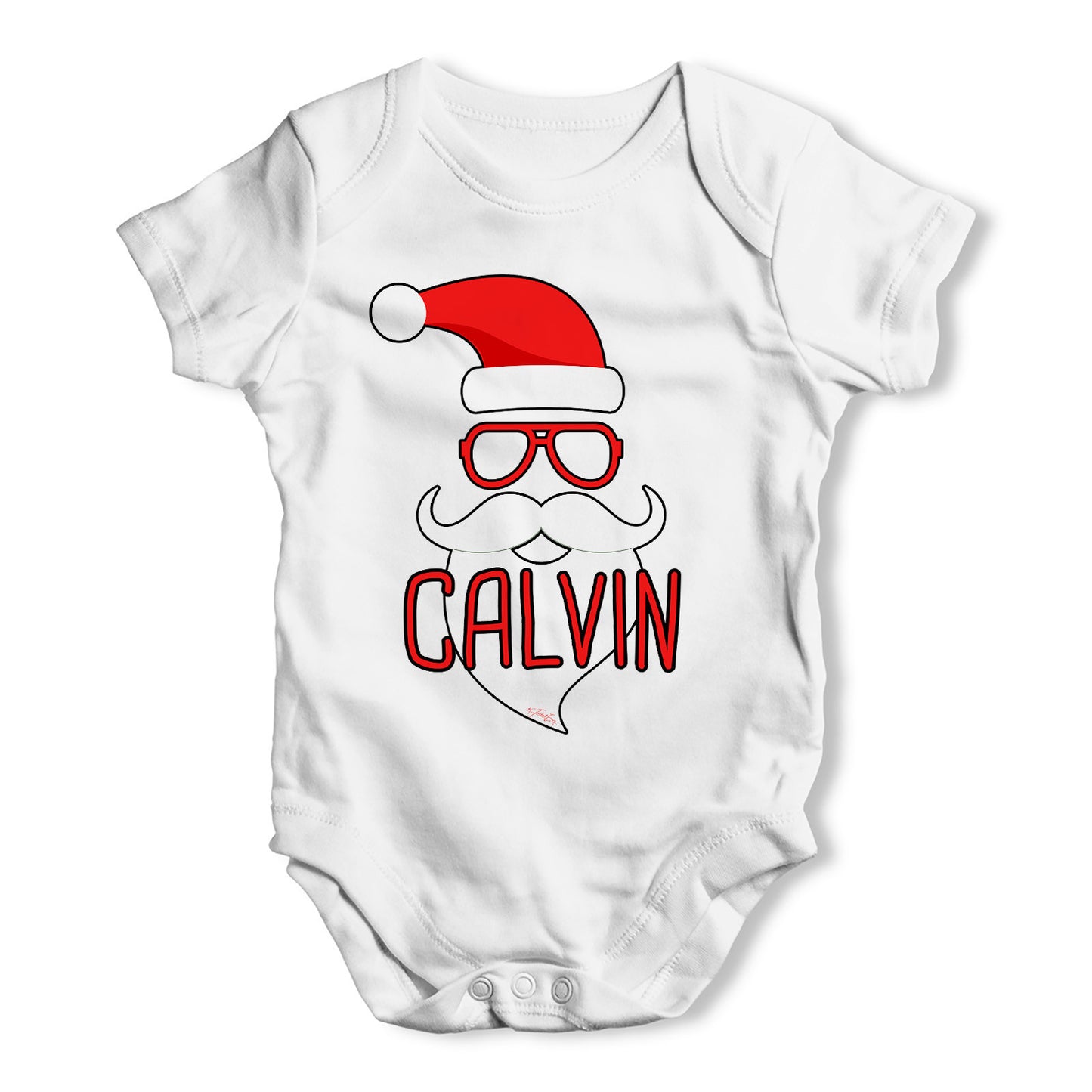 Personalised Hipster Santa Beard Baby Grow Bodysuit