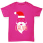 Personalised Hipster Santa Beard Girl's T-Shirt 