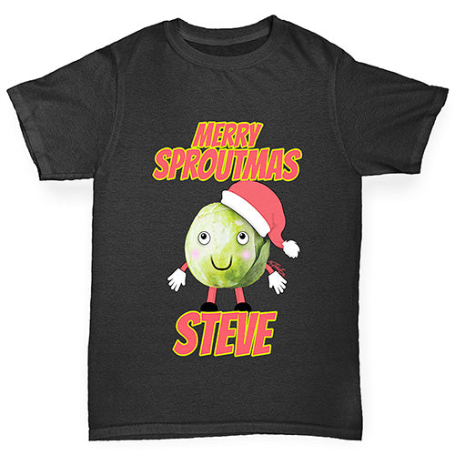 Personalised Merry Sproutmas Hat Boy's T-Shirt