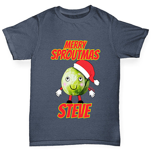Personalised Merry Sproutmas Hat Boy's T-Shirt