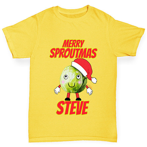 Personalised Merry Sproutmas Hat Boy's T-Shirt