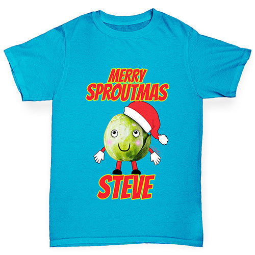 Personalised Merry Sproutmas Hat Girl's T-Shirt 