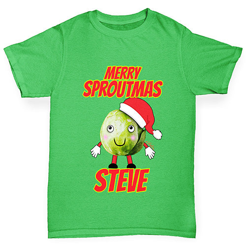 Personalised Merry Sproutmas Hat Girl's T-Shirt 