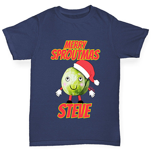 Personalised Merry Sproutmas Hat Girl's T-Shirt 