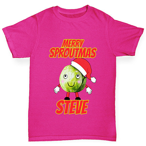 Personalised Merry Sproutmas Hat Girl's T-Shirt 