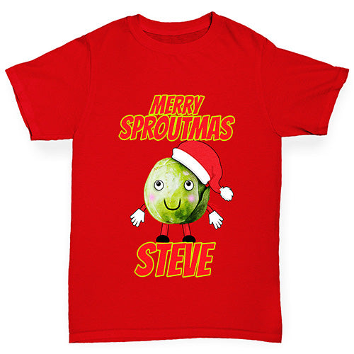 Personalised Merry Sproutmas Hat Girl's T-Shirt 
