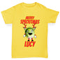 Personalised Merry Sproutmas Antlers Boy's T-Shirt