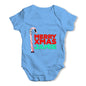 Personalised Cartoon Christmas Candy Cane Baby Grow Bodysuit