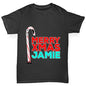 Personalised Cartoon Christmas Candy Cane Girl's T-Shirt 