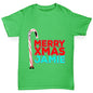 Personalised Cartoon Christmas Candy Cane Girl's T-Shirt 