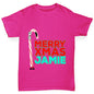 Personalised Cartoon Christmas Candy Cane Girl's T-Shirt 