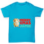 Personalised Cartoon Christmas Turkey Girl's T-Shirt 