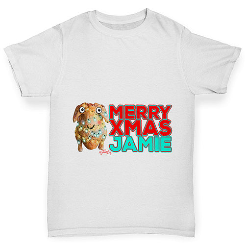Personalised Cartoon Christmas Turkey Girl's T-Shirt 