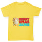 Personalised Cartoon Christmas Turkey Girl's T-Shirt 