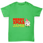 Personalised Cartoon Christmas Mince Pie Girl's T-Shirt 
