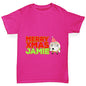 Personalised Cartoon Christmas Mince Pie Girl's T-Shirt 
