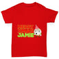 Personalised Cartoon Christmas Mince Pie Girl's T-Shirt 