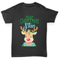 Personalised Christmas Reindeer Sweater Girl's T-Shirt 
