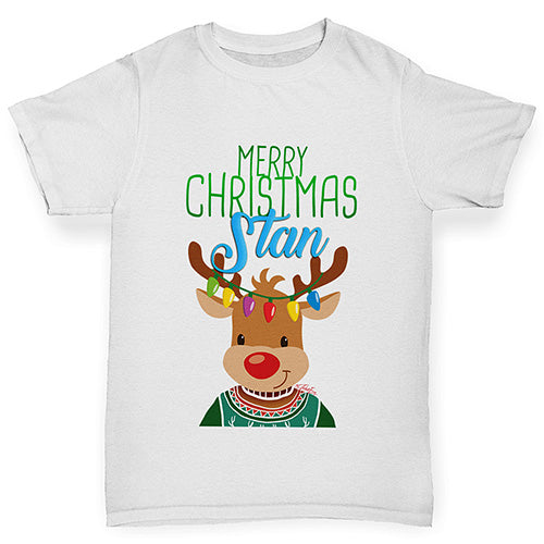 Personalised Christmas Reindeer Sweater Girl's T-Shirt 