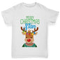 Personalised Christmas Reindeer Sweater Girl's T-Shirt 
