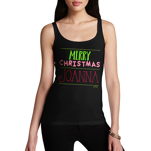 Personalised Merry Christmas Candy Stripes Women's Tank Top