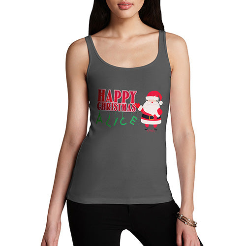 Personalised Happy Christmas Santa Claus Women's Tank Top