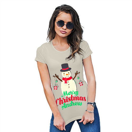 Personalised Merry Christmas Snowman Baubles Women's T-Shirt 