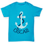 Personalised Blue Anchor Girl's T-Shirt 