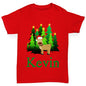 Personalised Christmas Trees Reindeer Girl's T-Shirt 