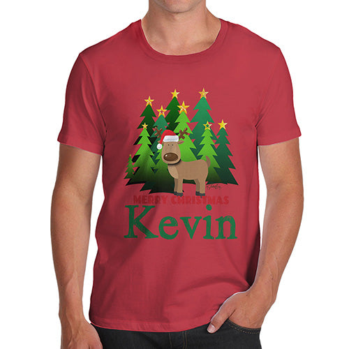 Personalised Christmas Trees Reindeer Men's T-Shirt
