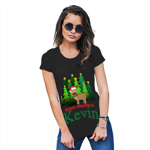 Personalised Christmas Trees Reindeer Women's T-Shirt 
