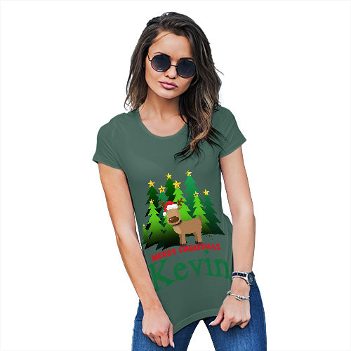 Personalised Christmas Trees Reindeer Women's T-Shirt 