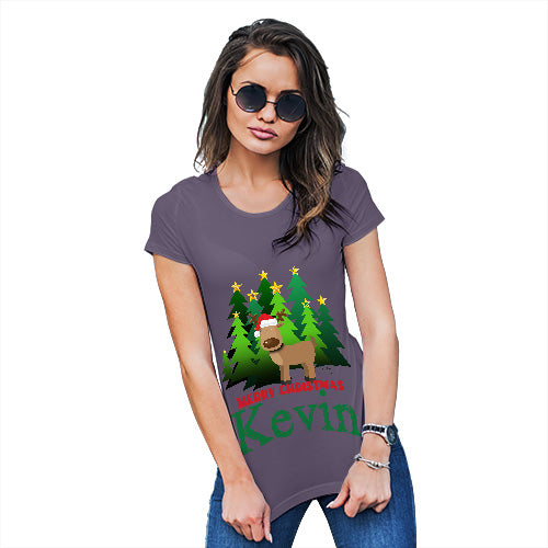 Personalised Christmas Trees Reindeer Women's T-Shirt 