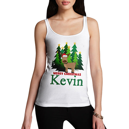 Personalised Christmas Trees Reindeer Women's Tank Top