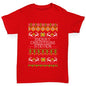 Personalised Ugly Christmas Jumper Trees Boy's T-Shirt