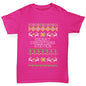 Personalised Ugly Christmas Jumper Trees Girl's T-Shirt 