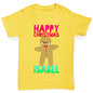 Personalised Happy Christmas Gingerbread Man Boy's T-Shirt