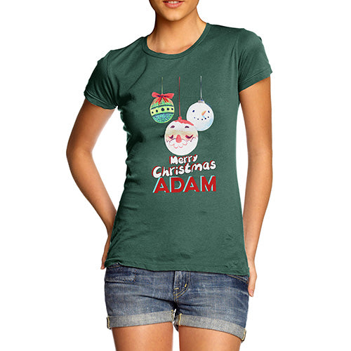 Personalised Christmas Santa Baubles Women's T-Shirt 