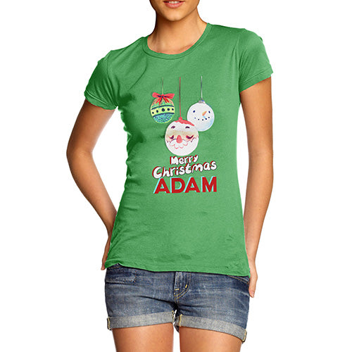 Personalised Christmas Santa Baubles Women's T-Shirt 